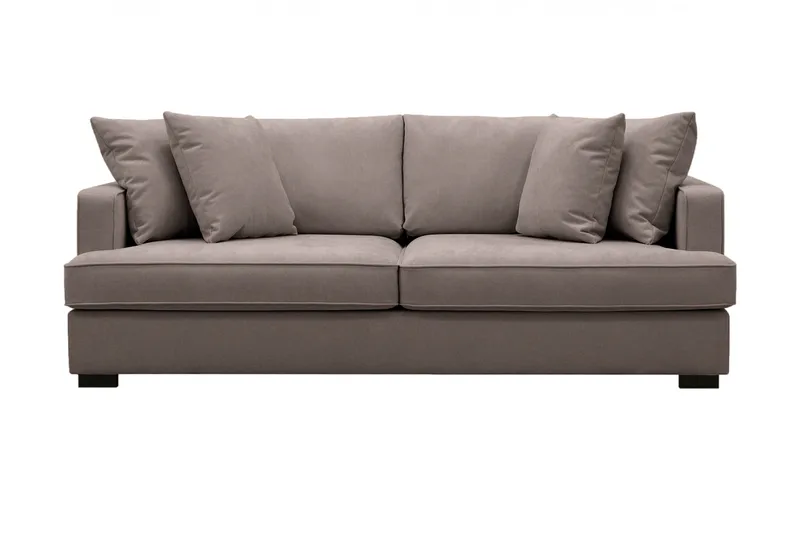 Rossita 3-personers Dyb Sofa i Stof, Brun
