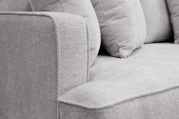 Rossita 3-personers Dyb Sofa i Chenille - Trenza 03, Grå Chenille - Møbler - Sofaer - 3 personers sofa
