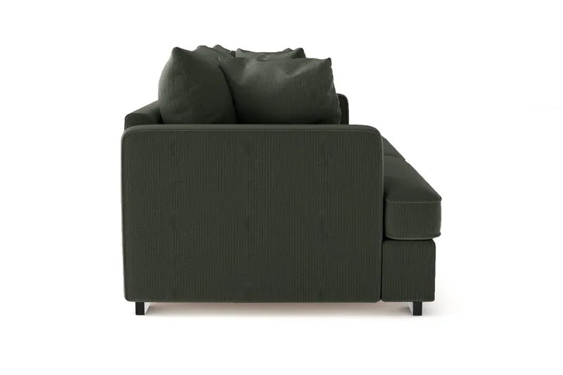 Rossita 3-personers Dyb Sofa i Jernbanefløjl - Mørkegrøn - Møbler - Sofaer - 3 personers sofa