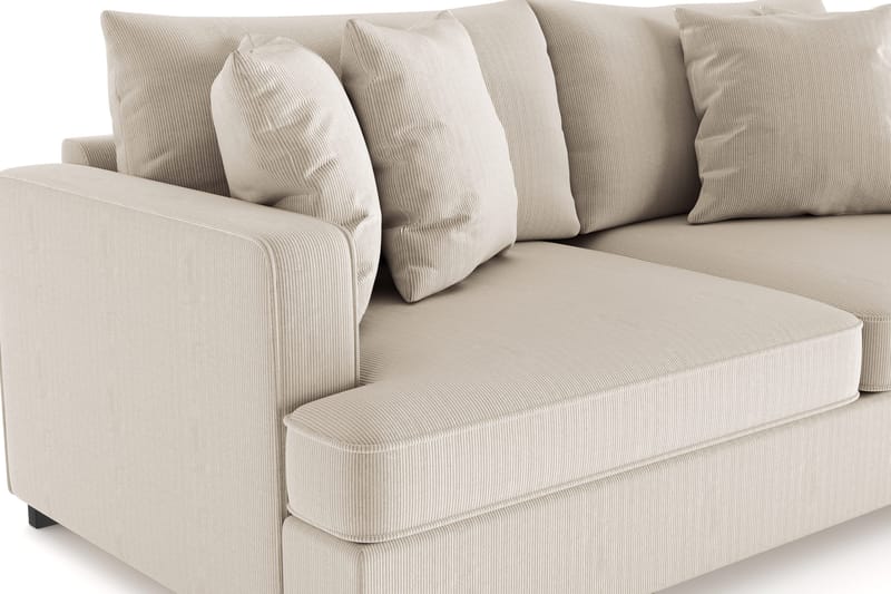 Rossita 3-personers Dyb Sofa i Jernbanefløjl - Greige - Møbler - Sofaer - 3 personers sofa