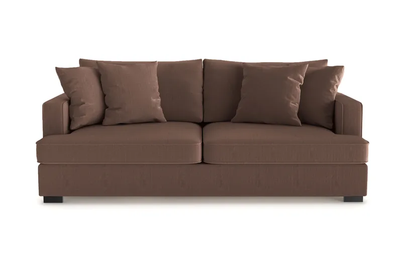 Rossita 3-personers Dyb Sofa i Jernbanefløjl - Brun - Møbler - Sofaer - 3 personers sofa