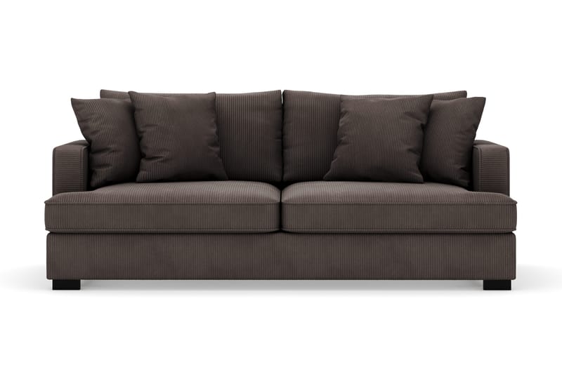 Rossita 3-personers Dyb Sofa i Jernbanefløjl, Mørkegrå