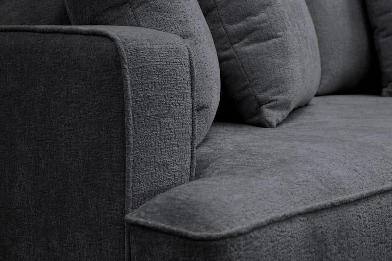 Rossita 3-personers Dyb Sofa i Chenille - Sort - Møbler - Sofaer - 3 personers sofa