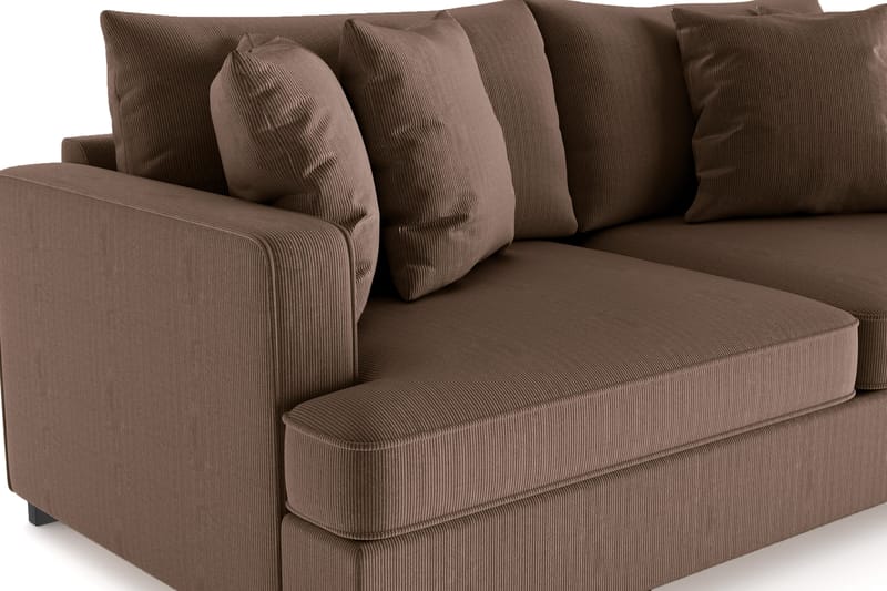 Rossita 3-personers Dyb Sofa i Jernbanefløjl - Brun - Møbler - Sofaer - 3 personers sofa