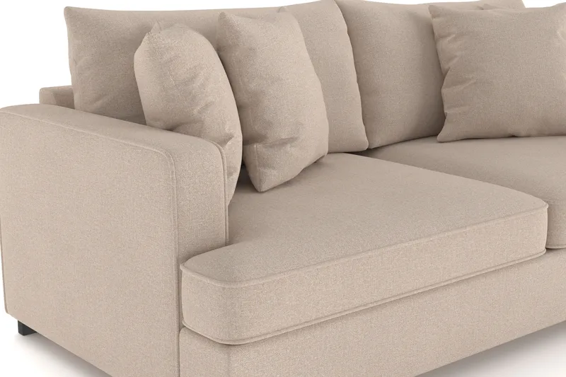 Rossita 3-personers Dyb Sofa i Stof - Beige - Møbler - Sofaer - 3 personers sofa
