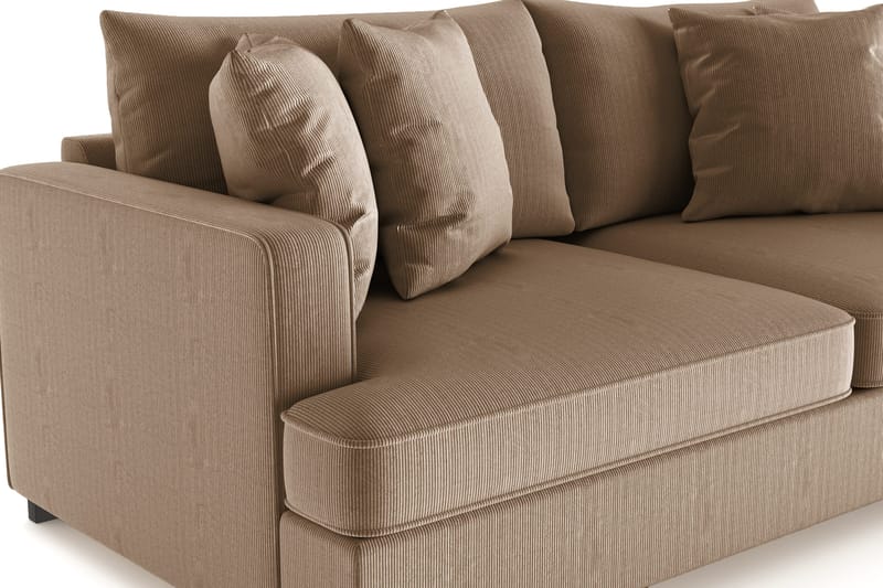 Rossita 3-personers Dyb Sofa i Jernbanefløjl - Brun - Møbler - Sofaer - 3 personers sofa