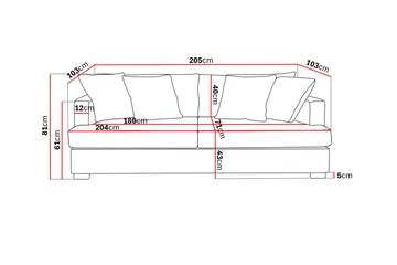 Rossita 3-personers Dyb Sofa i Jernbanefløjl - Mørkegrå - Møbler - Sofaer - Velour sofaer