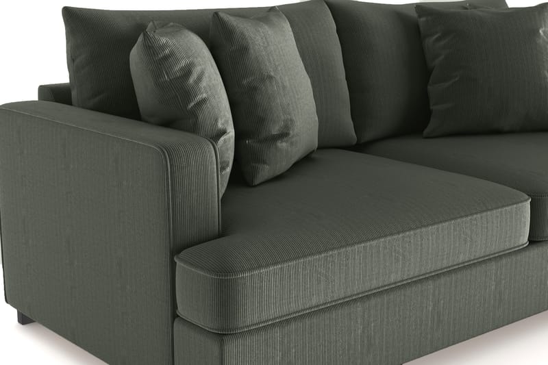 Rossita 3-personers Dyb Sofa i Jernbanefløjl - Mørkegrøn - Møbler - Sofaer - 3 personers sofa