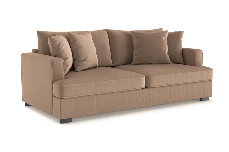 Rossita 3-personers Dyb Sofa i Jernbanefløjl - Brun - Møbler - Sofaer - 3 personers sofa