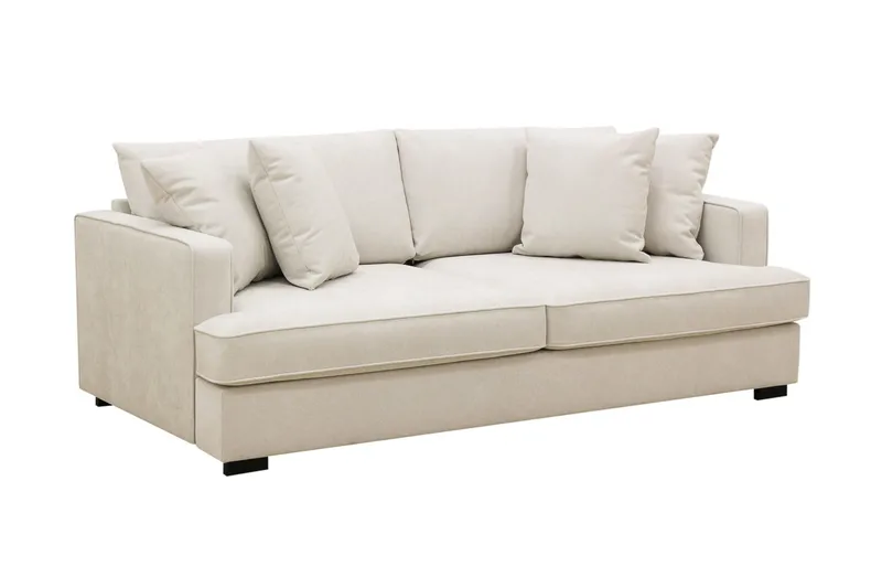 Rossita 3-personers Dyb Sofa i Stof - Beige - Møbler - Sofaer - 3 personers sofa