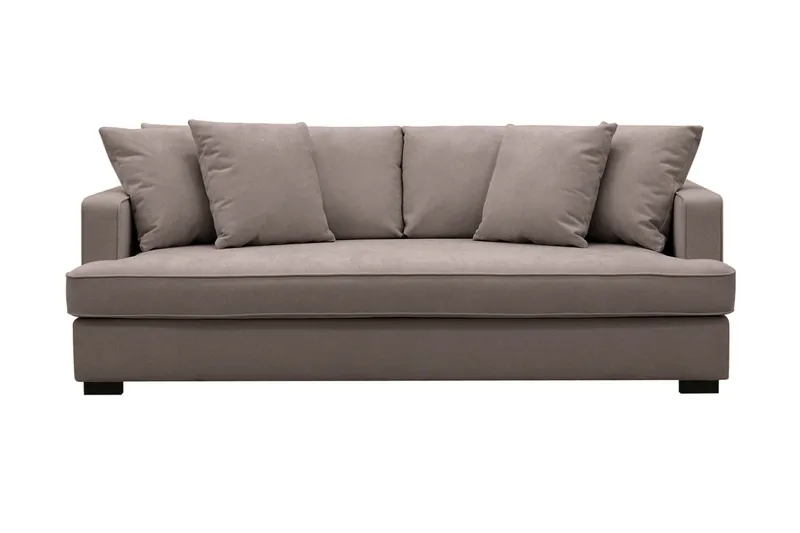 Rossita 3-personers Dyb Sofa med Hel Pude i Stof - Brun - Møbler - Sofaer - 3 personers sofa