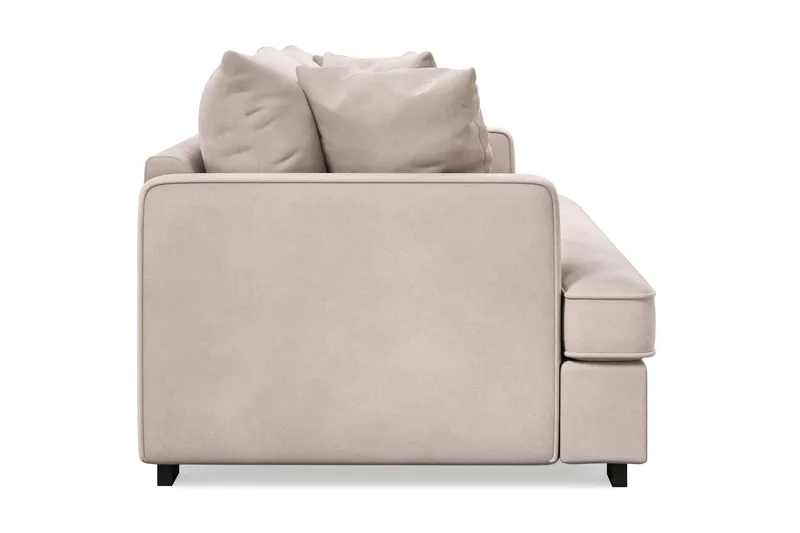 Rossita 3-personers Dyb Sofa med Hel Pude i Fløjl - Beige - Møbler - Sofaer - Velour sofaer