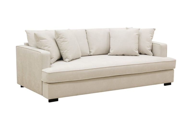 Rossita 3-personers Dyb Sofa i Stof - Beige - Møbler - Sofaer - 3 personers sofa