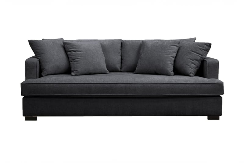 Rossita 3-personers Dyb Sofa i Chenille - Sort - Møbler - Sofaer - 3 personers sofa