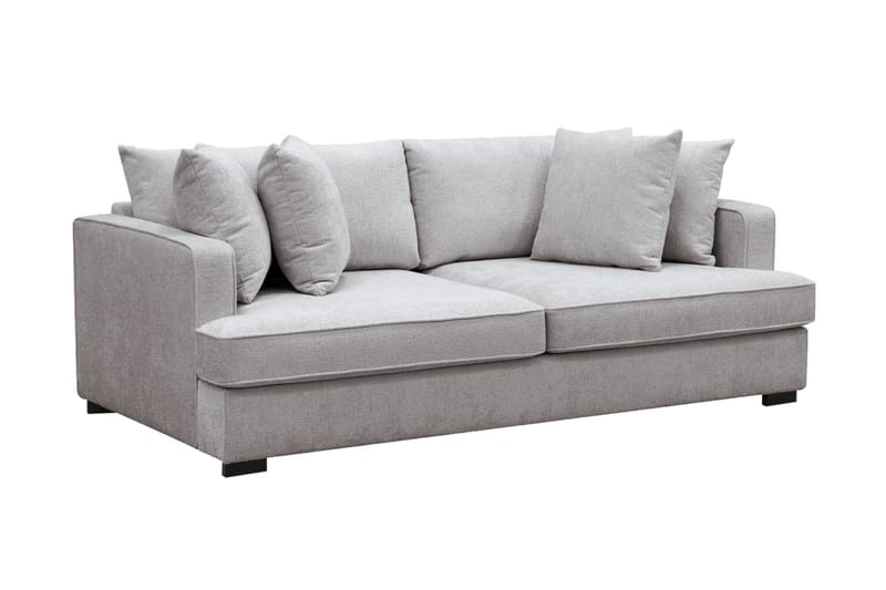 Rossita 3-personers Dyb Sofa i Chenille - Grå / Brun - Møbler - Sofaer - 3 personers sofa