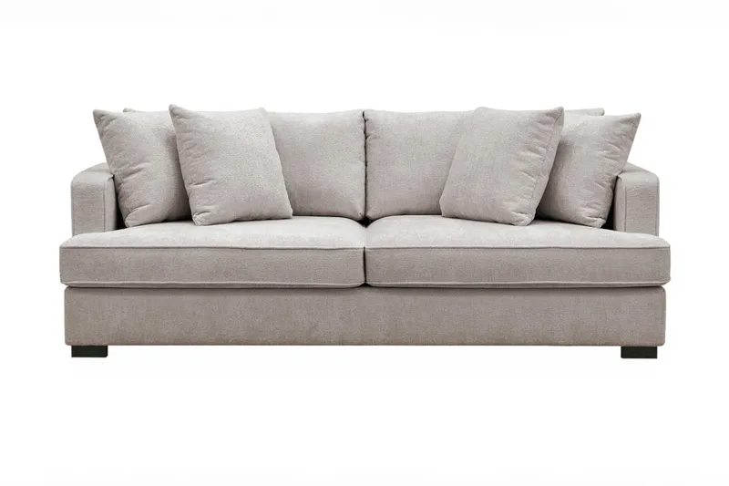 Rossita 3-personers Dyb Sofa i Chenille - Grå / Brun - Møbler - Sofaer - 3 personers sofa