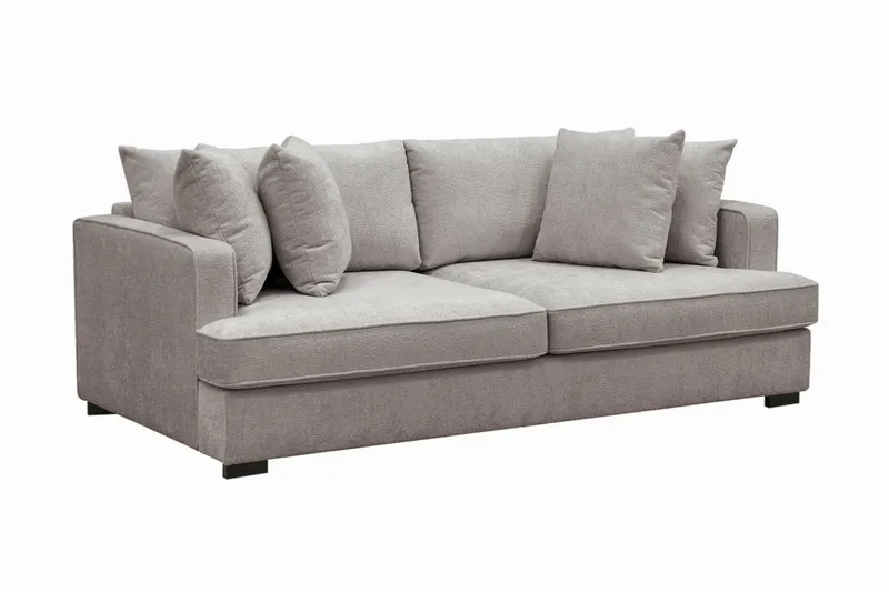 Rossita 3-personers Dyb Sofa i Chenille - Grå / Brun - Møbler - Sofaer - 3 personers sofa