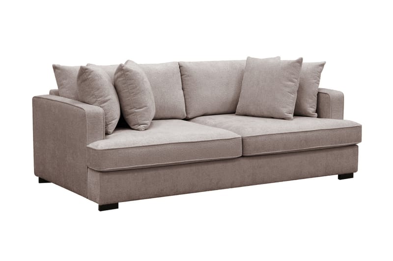 Rossita 3-personers Dyb Sofa i Chenille - Grå / Brun - Møbler - Sofaer - 3 personers sofa