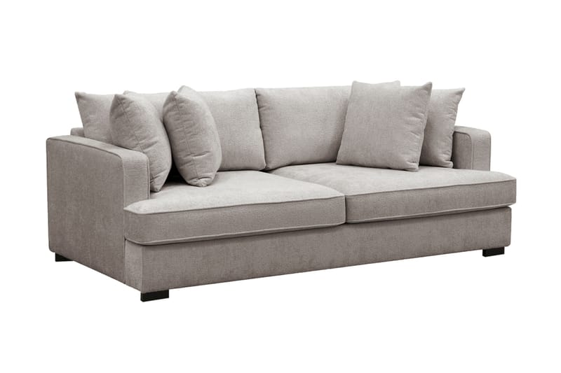 Rossita 3-personers Dyb Sofa i Chenille - Grå / Brun - Møbler - Sofaer - 3 personers sofa