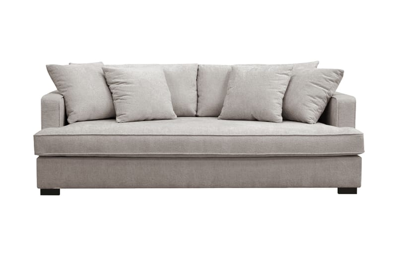 Rossita 3-personers Dyb Sofa med Hel Pude i Chenille - Grå / Brun - Møbler - Sofaer - 3 personers sofa