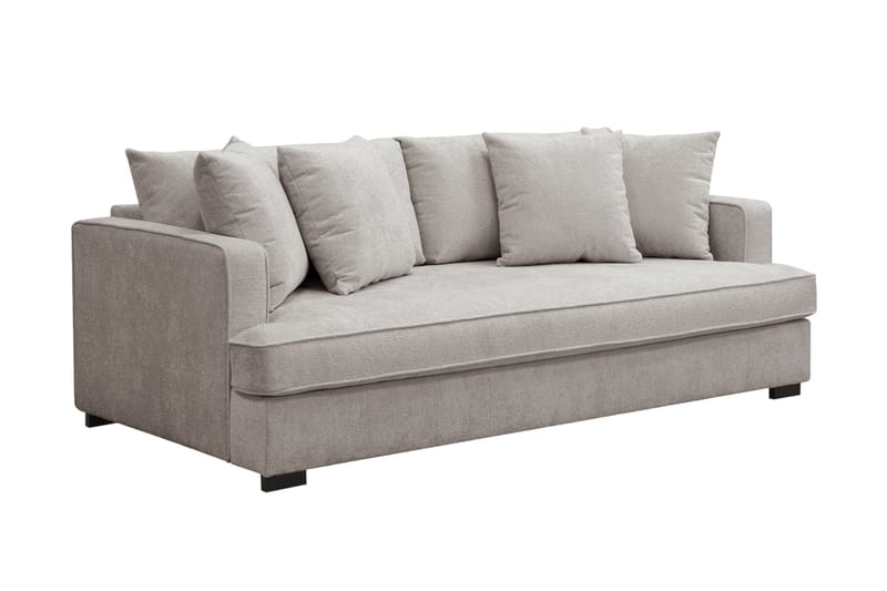 Rossita 3-personers Dyb Sofa med Hel Pude i Chenille - Grå / Brun - Møbler - Sofaer - 3 personers sofa