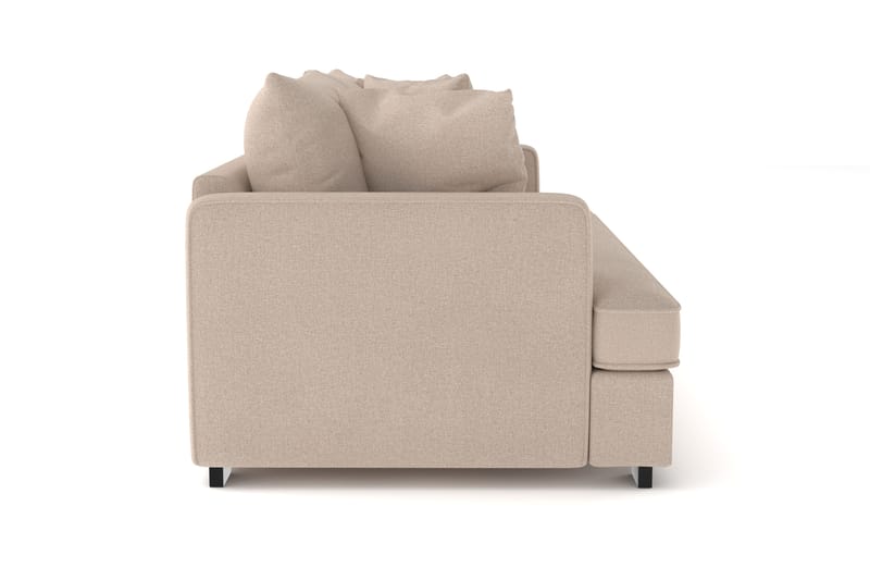 Rossita 3-personers Dyb Sofa med Hel Pude i Stof - Beige - Møbler - Sofaer - 3 personers sofa