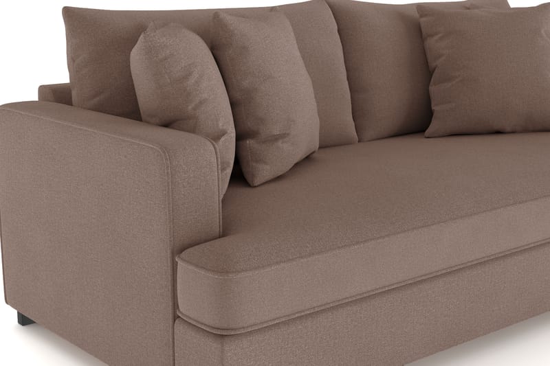 Rossita 3-personers Dyb Sofa med Hel Pude i Stof - Brun - Møbler - Sofaer - 3 personers sofa