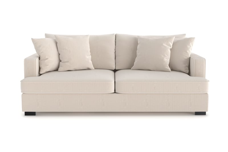 Rossita 3-personers Dyb Sofa i Jernbanefløjl - Beige - Møbler - Sofaer - 3 personers sofa