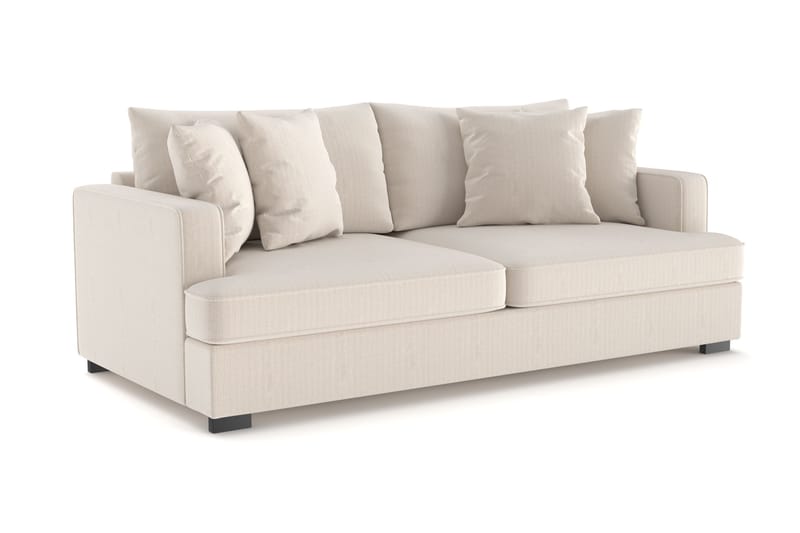 Rossita 3-personers Dyb Sofa i Jernbanefløjl - Beige - Møbler - Sofaer - 3 personers sofa