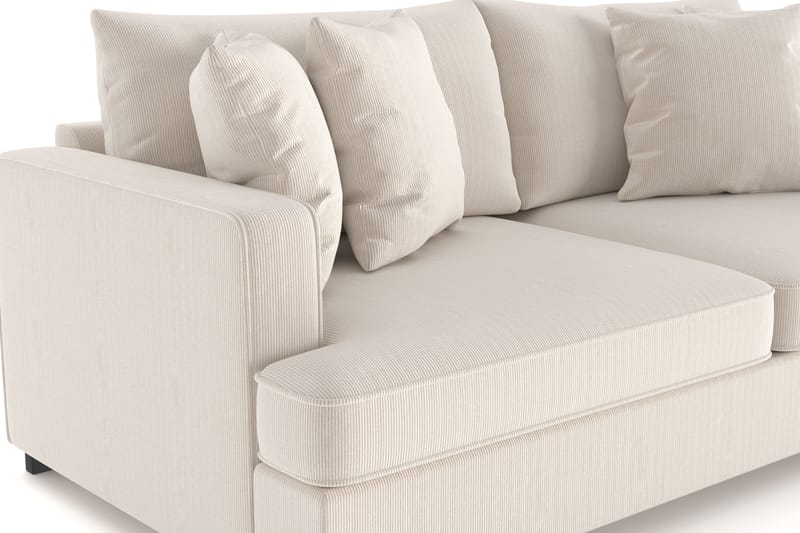 Rossita 3-personers Dyb Sofa i Jernbanefløjl - Beige - Møbler - Sofaer - 3 personers sofa