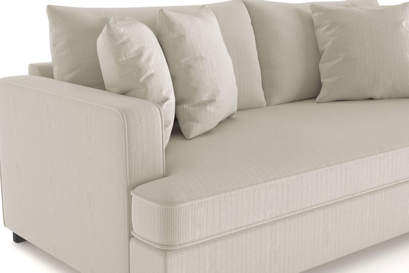 Rossita 3-personers Dyb Sofa med Hel Pude i Jernbanefløjl - Greige - Møbler - Sofaer - 3 personers sofa