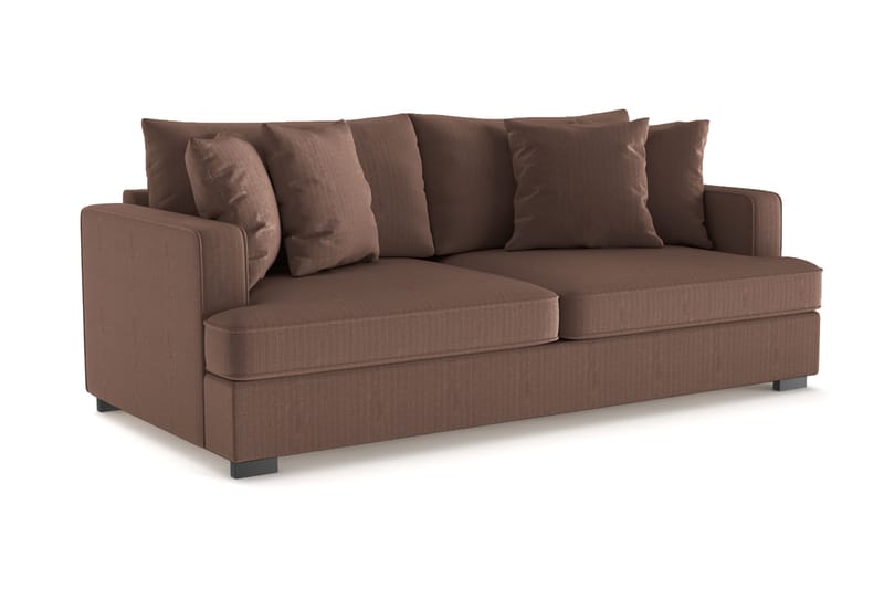 Rossita 3-personers Dyb Sofa i Jernbanefløjl - Brun - Møbler - Sofaer - 3 personers sofa