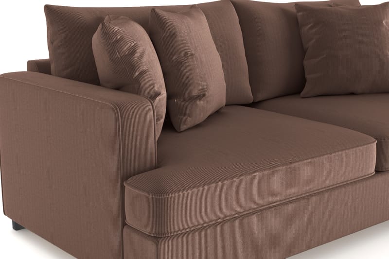 Rossita 3-personers Dyb Sofa i Jernbanefløjl - Brun - Møbler - Sofaer - 3 personers sofa