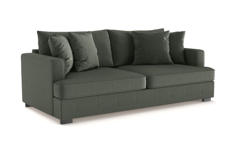 Rossita 3-personers Dyb Sofa i Jernbanefløjl - Mørkegrøn - Møbler - Sofaer - 3 personers sofa