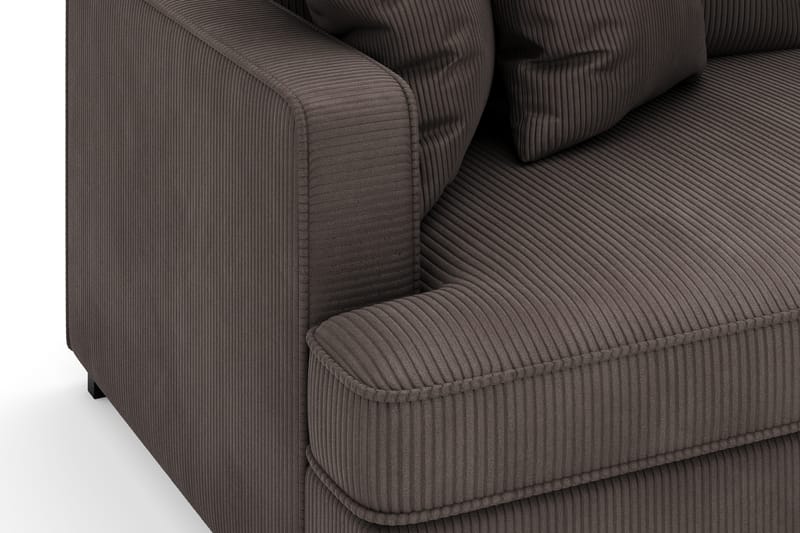 Rossita 3-personers Dyb Sofa i Jernbanefløjl - Mørkegrå - Møbler - Sofaer - Velour sofaer