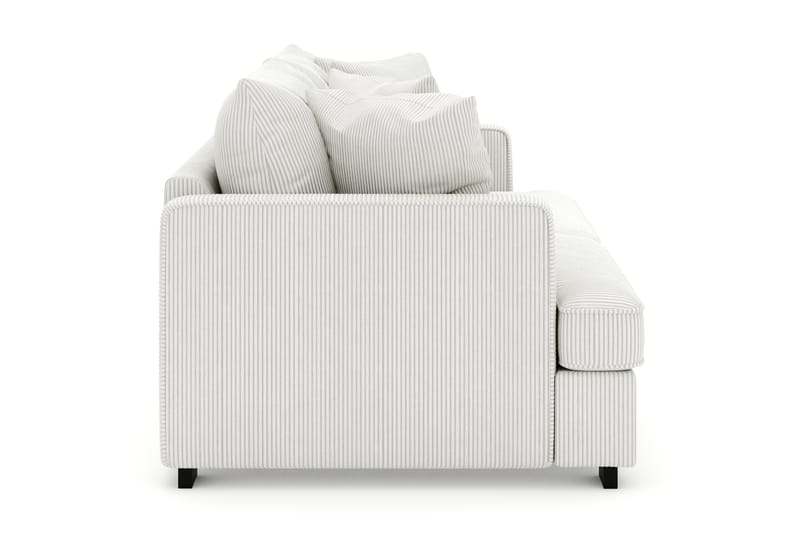 Rossita 3-personers Dyb Sofa i Jernbanefløjl - Offwhite - Møbler - Sofaer - Velour sofaer