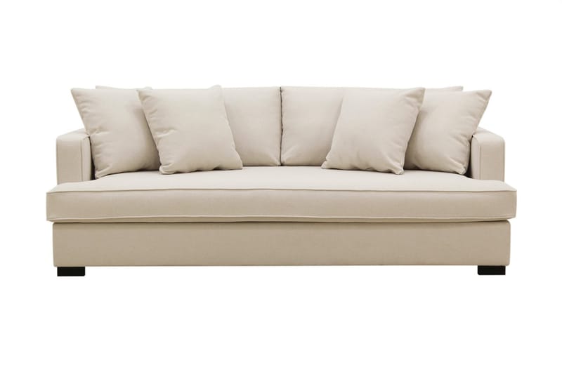 Rossita 3-personers Dyb Sofa med Hel Pude i Bouclé - Beige - Møbler - Sofaer - 3 personers sofa