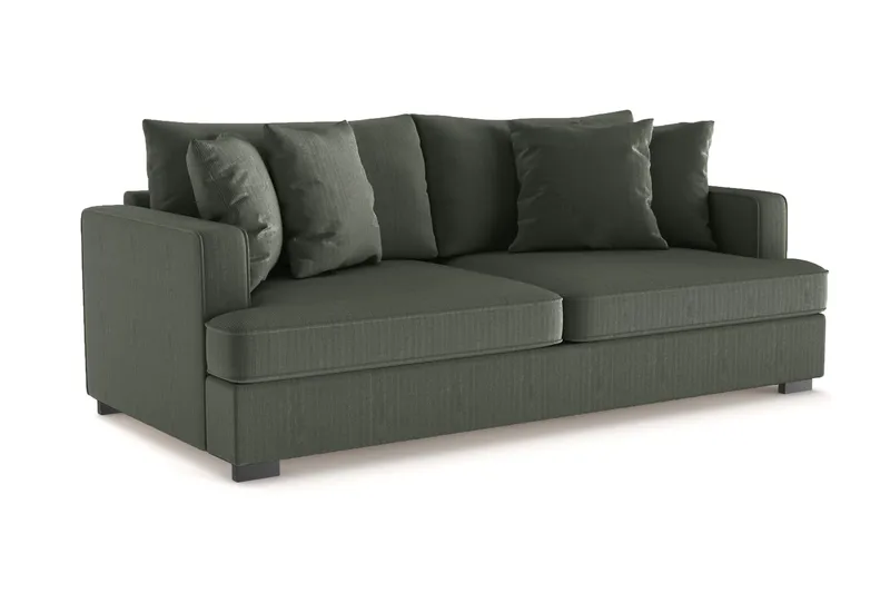 Rossita 3-personers Dyb Sofa i Jernbanefløjl - Mørkegrøn - Møbler - Sofaer - 3 personers sofa