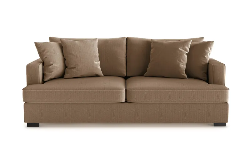 Rossita 3-personers Dyb Sofa i Jernbanefløjl, Brun