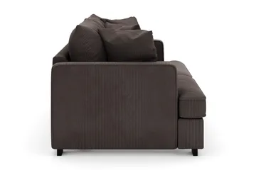 Rossita 3-personers Dyb Sofa i Jernbanefløjl - Mørkegrå - Møbler - Sofaer - Velour sofaer