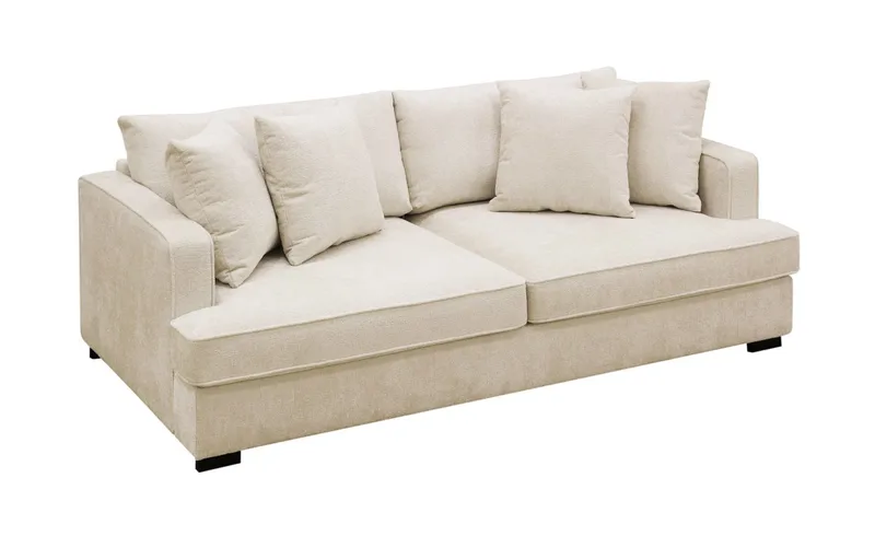 Rossita 3-personers Dyb Sofa i Chenille - Beige - Møbler - Sofaer - 3 personers sofa