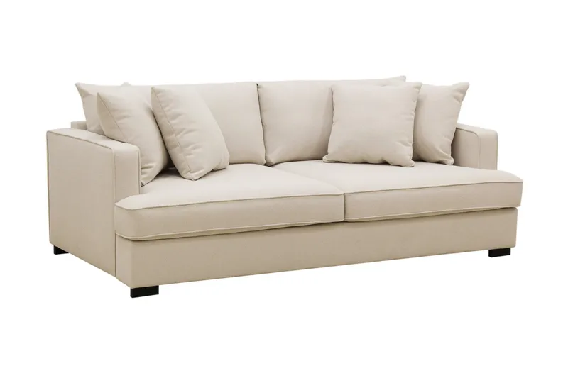 Rossita 3-personers Dyb Sofa i Bouclé - Beige - Møbler - Sofaer - 3 personers sofa
