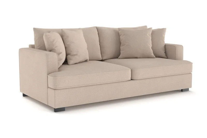 Rossita 3-personers Dyb Sofa i Stof - Beige - Møbler - Sofaer - 3 personers sofa