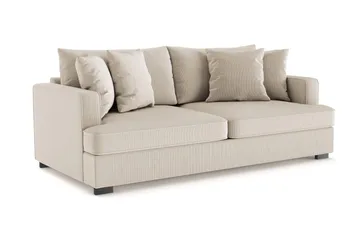 Rossita 3-personers Dyb Sofa i Jernbanefløjl - Greige - Møbler - Sofaer - 3 personers sofa