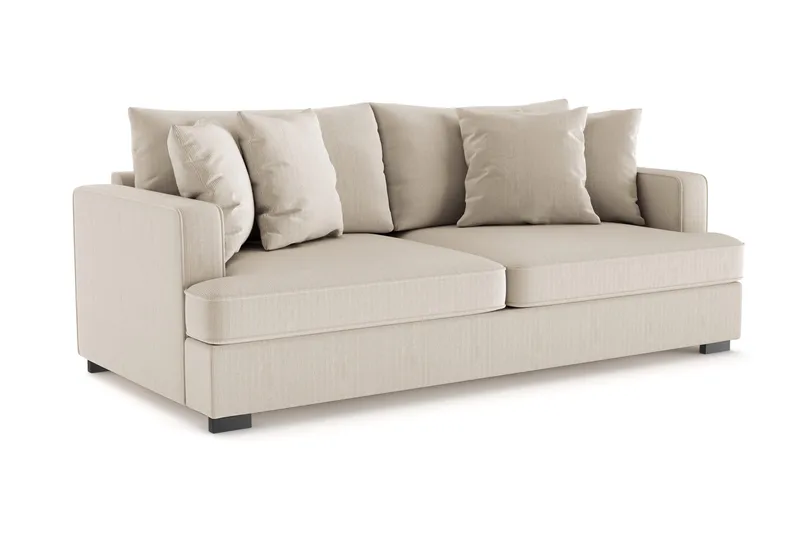 Rossita 3-personers Dyb Sofa i Jernbanefløjl - Greige - Møbler - Sofaer - 3 personers sofa