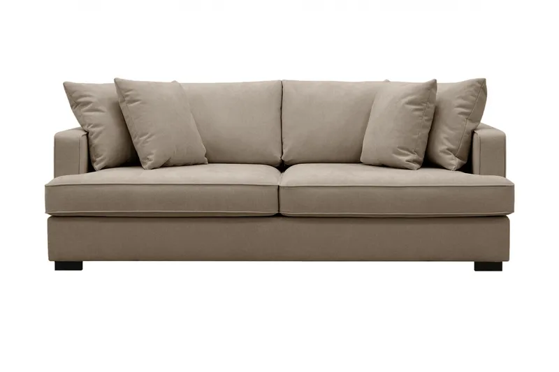 Rossita 3-personers Dyb Sofa i Stof, Brun