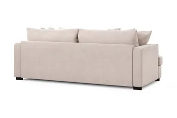 Rossita 3-personers Dyb Sofa med Hel Pude i Fløjl - Beige - Møbler - Sofaer - Velour sofaer