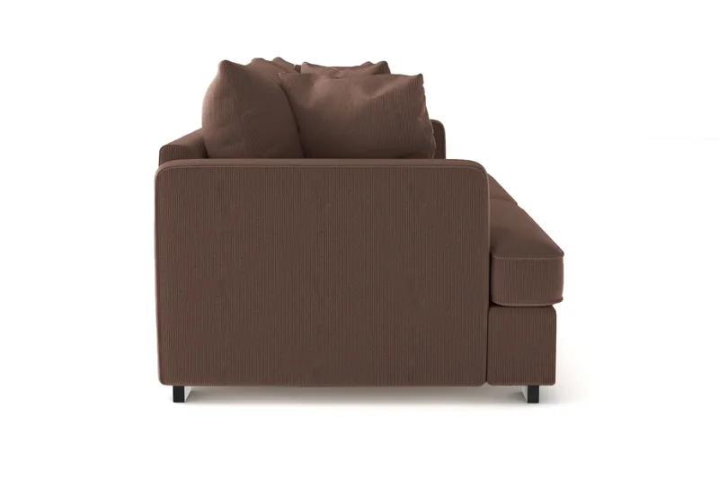 Rossita 3-personers Dyb Sofa i Jernbanefløjl - Brun - Møbler - Sofaer - 3 personers sofa