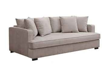 Rossita 3-personers Dyb Sofa med Hel Pude i Chenille - Trenza 08, Grå/Brun Chenille - Møbler - Sofaer - 3 personers sofa