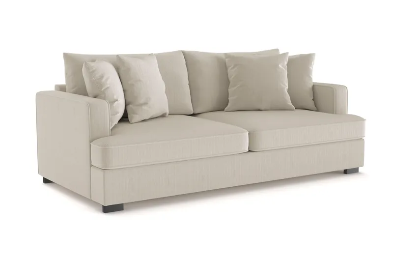 Rossita 3-personers Dyb Sofa i Jernbanefløjl - Greige - Møbler - Sofaer - 3 personers sofa